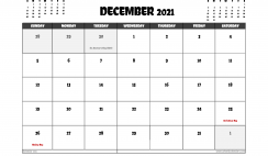 Free December 2021 Calendar UK Printable