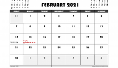 Free February 2021 Calendar Canada Printable