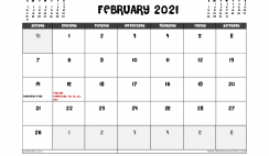 Printable February 2021 Calendar Canada