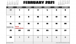 February 2021 Calendar Canada with Holidays