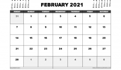 Free February 2021 Calendar UK Printable