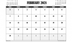 Free Printable February 2021 Calendar UK