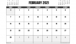 February 2021 Calendar UK Printable
