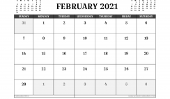 Free Printable February 2021 Calendar UK