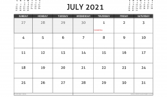 July 2021 Calendar Canada with Holidays