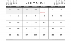 Printable July 2021 Calendar Canada