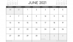 Free June 2021 Calendar Canada Printable