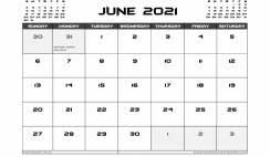 June 2021 Calendar UK Printable