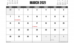 March 2021 Calendar Canada Printable
