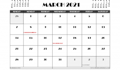 Free March 2021 Calendar Canada Printable