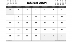 Free March 2021 Calendar UK Printable