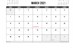Printable March 2021 Calendar UK