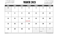 Free Printable March 2021 Calendar UK