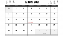 March 2021 Calendar UK Printable