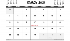 Printable March 2021 Calendar UK