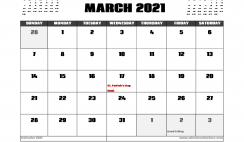 March 2021 Calendar UK with Holidays