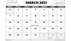 March 2021 Calendar UK with Holidays