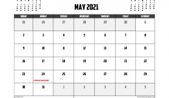 Free Printable May 2021 Calendar Canada