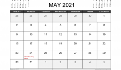 May 2021 Calendar Canada with Holidays