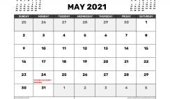 May 2021 Calendar Canada with Holidays