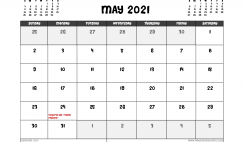 Printable May 2021 Calendar Canada