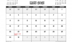 Free Printable May 2021 Calendar Canada
