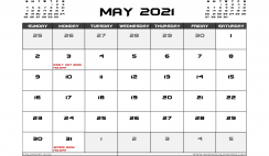 May 2021 Calendar UK Printable