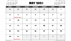 Free May 2021 Calendar UK Printable
