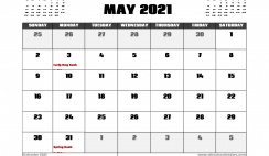 May 2021 Calendar UK with Holidays