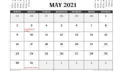 Free Printable May 2021 Calendar UK