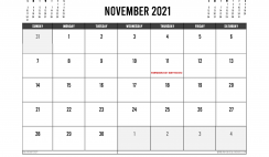 Printable November 2021 Calendar Canada
