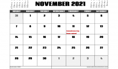 November 2021 Calendar Canada with Holidays