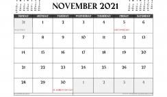 Printable November 2021 Calendar UK