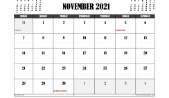 Free Printable November 2021 Calendar UK
