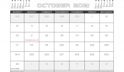 October 2021 Calendar Canada with Holidays