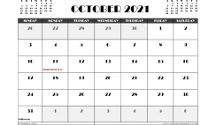 Free October 2021 Calendar Canada Printable