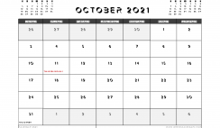 Printable October 2021 Calendar Canada