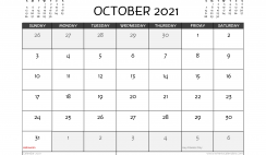 Free Printable October 2021 Calendar UK