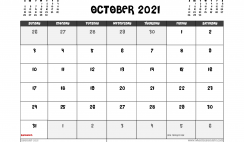 Printable October 2021 Calendar UK