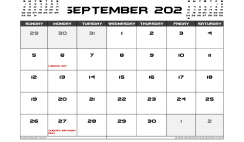 September 2021 Calendar Canada Printable