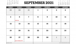 Printable September 2021 Calendar Canada