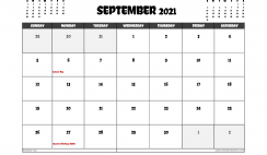 Free September 2021 Calendar Canada Printable
