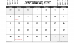 Free Printable September 2021 Calendar Canada