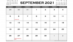Printable September 2021 Calendar Canada
