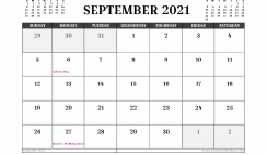 Free Printable September 2021 Calendar Canada
