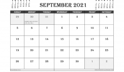 September 2021 Calendar UK Printable