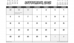 Free Printable September 2021 Calendar UK
