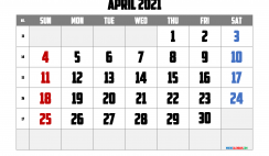Printable April 2021 Calendar PDF