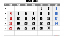 Free Calendar April 2021 Printable