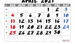 April 2021 Calendar Printable Free